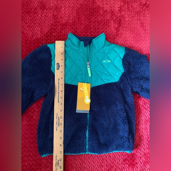 Champion Toddler Boy Blue Green Zip Up Sherpa Winter Fleece Jacket Size 5T - Picture 4 of 11